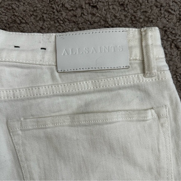 Allsaints Rip Shorts Fit White Denim Distressed Womens W29 - Picture 10 of 11
